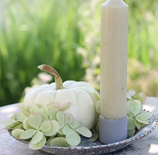 Set Kürbisdeko, Herbstdeko – Kerzenteller Lena klein – Bild 8