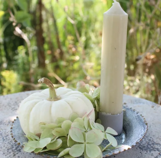 Set Kürbisdeko, Herbstdeko – Kerzenteller Lena klein – Bild 5