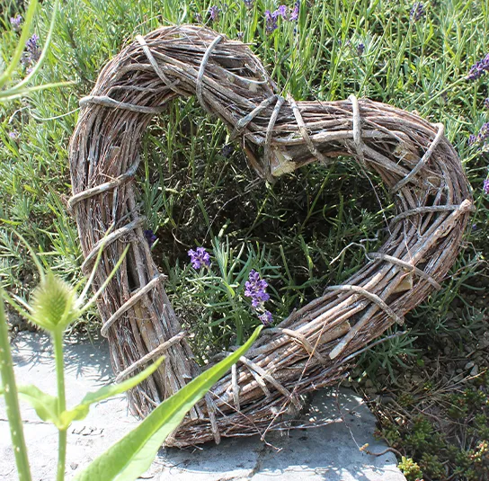 Herz Kranz Rattan 30 cm