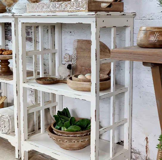 Tisch mit Regal im Shabby-Chic Look