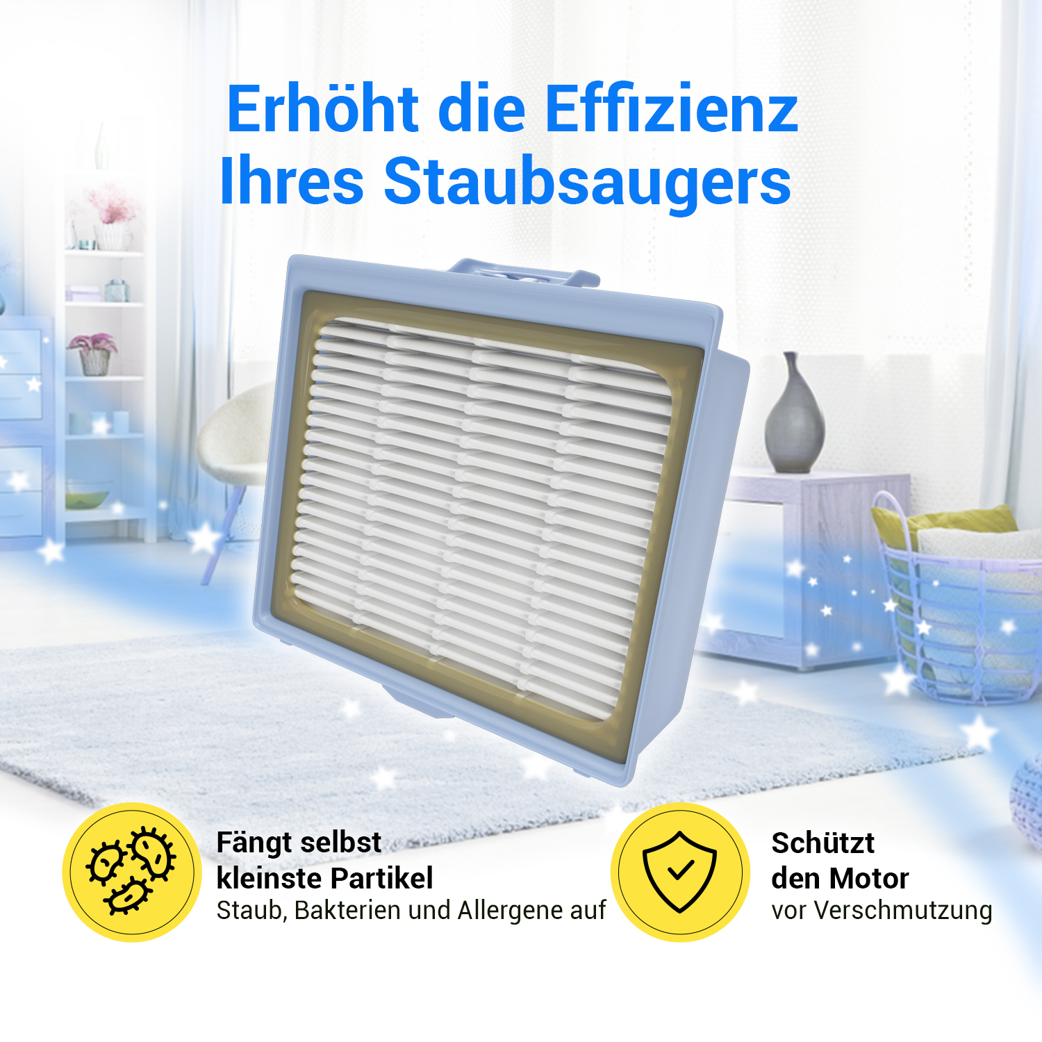 HEPA-Filter wie Siemens 00576833 Lamellenfilter für Staubsauger