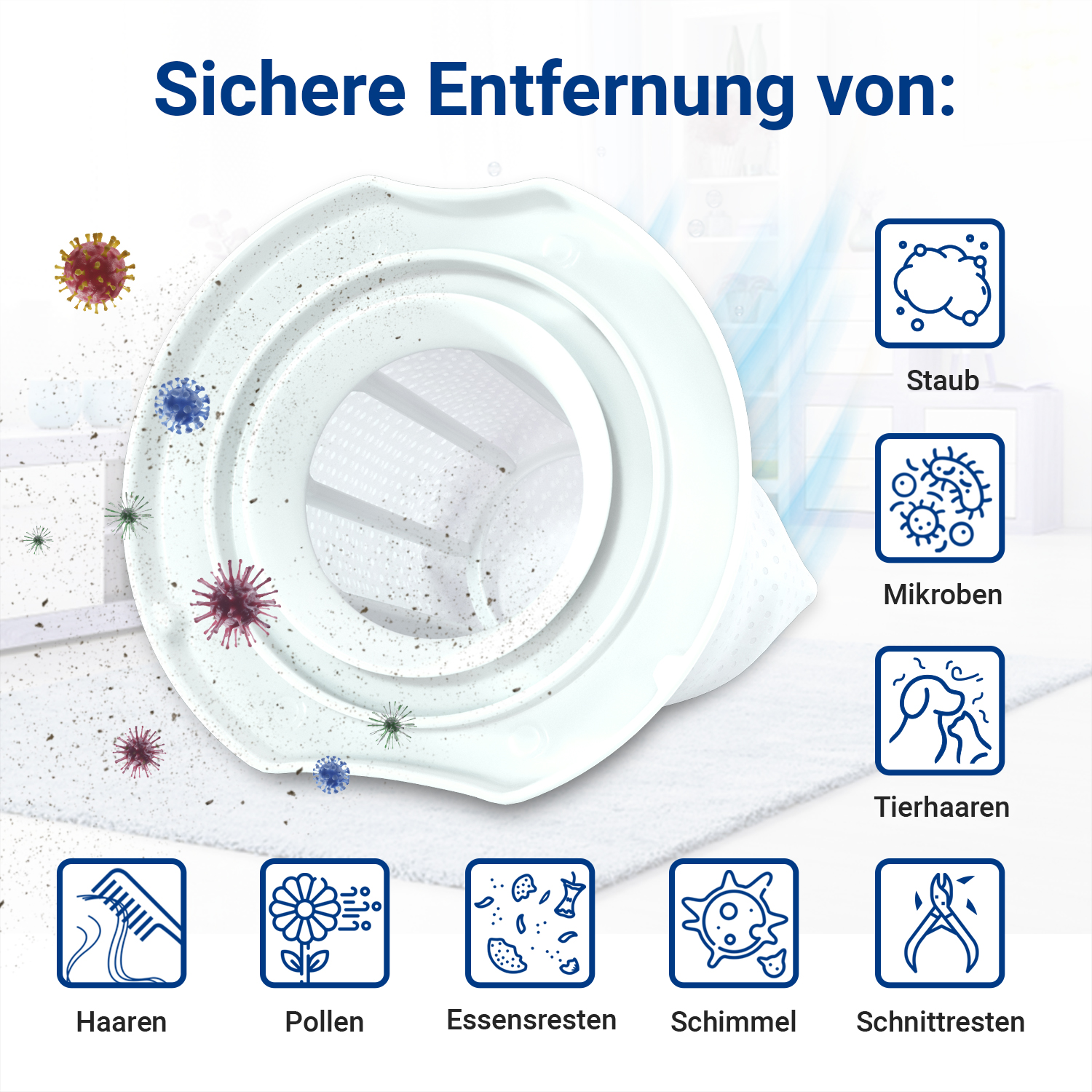Schmutzfilter Motorschutz passend für Vorwerk VC100 Kobold Staubsauger – Bild 4