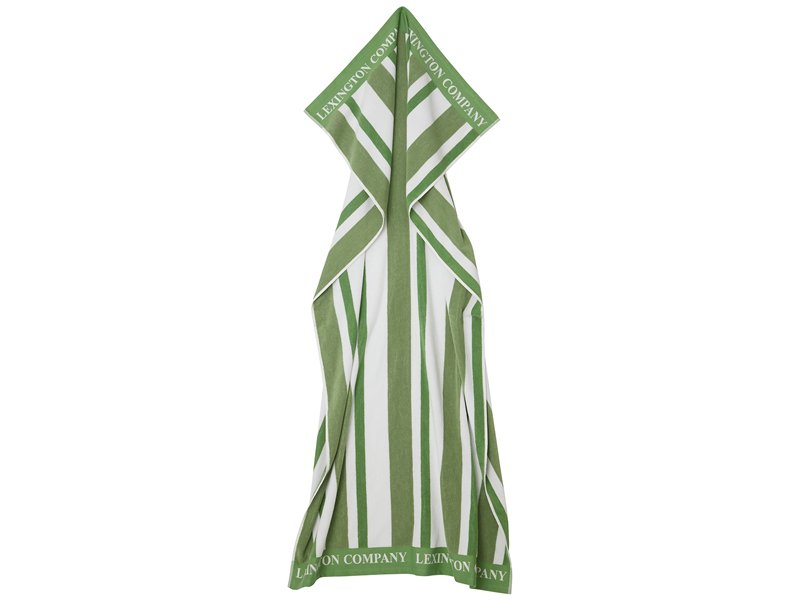 LEXINGTON Strandtuch STRIPED  COTTON TERRY BEACH TOWEL, Green/White